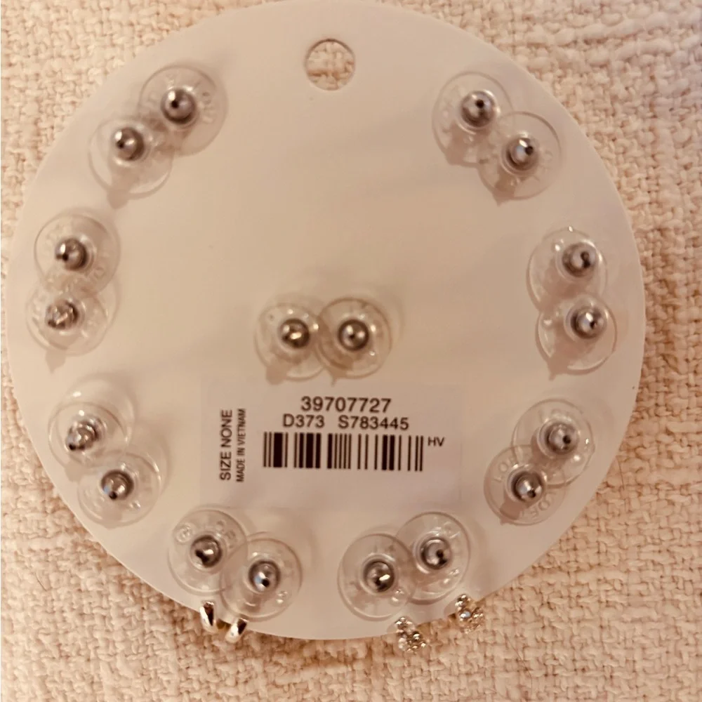 LOFT Silver Stud Earring Set 9 Pairs New in Package Sparkling Sparkle - Picture 2 of 4